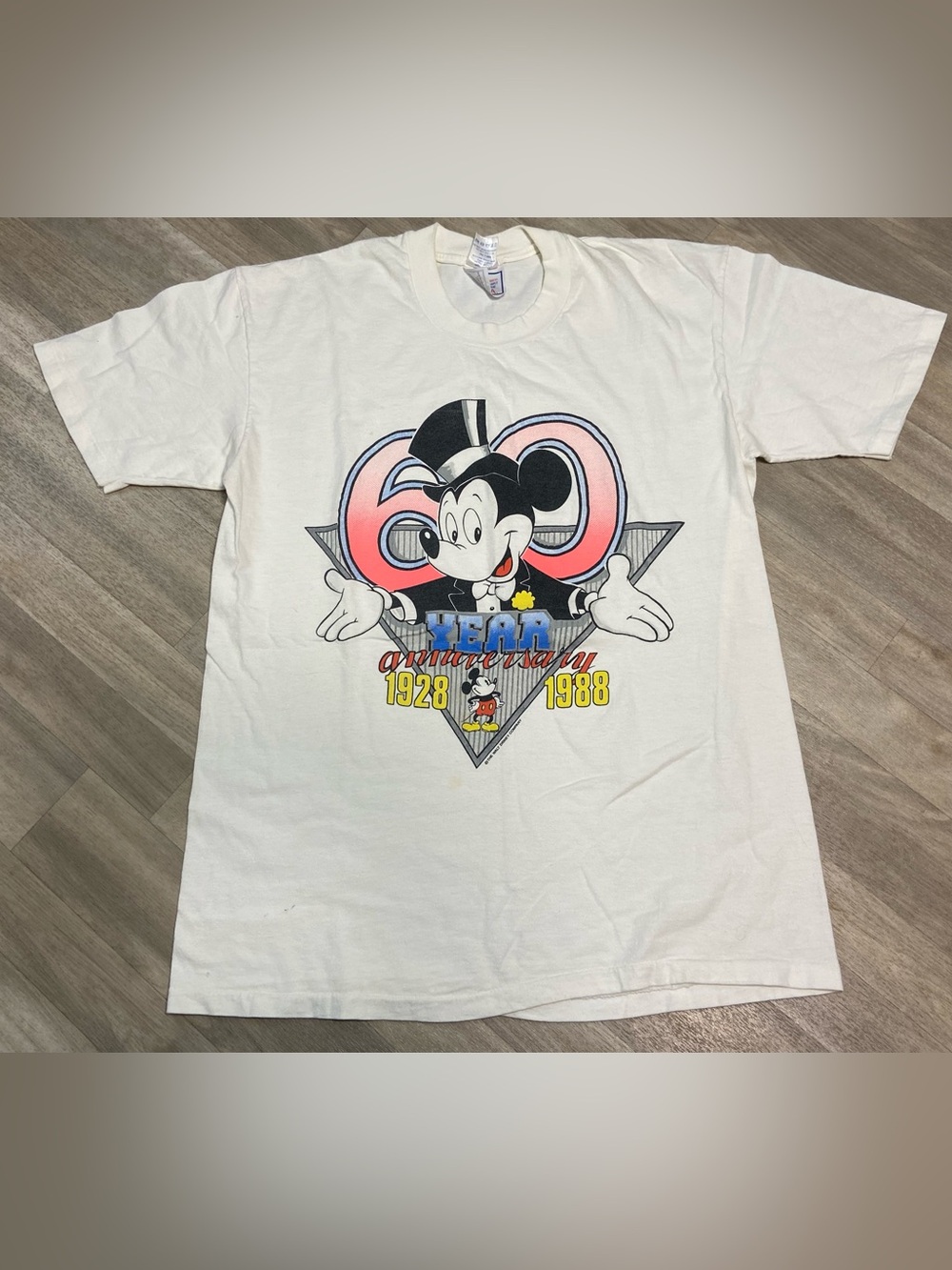 VTG 80s 1988 Disney 60 Years Mickey Mouse Anniversary Top Hat & Suit Men's L